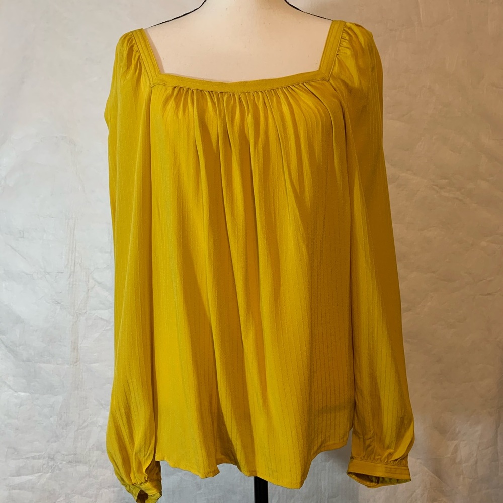 A New Day Summer Wheat Blouse with Bubble Sleeves